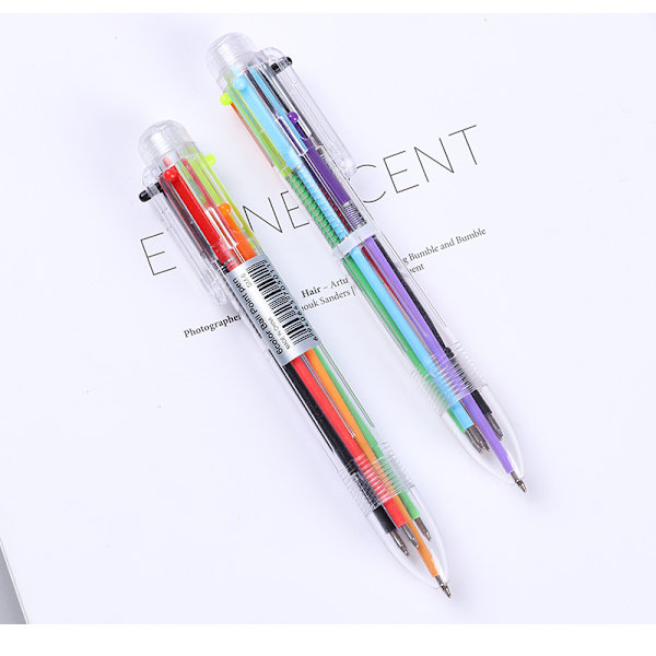 24-pak flerfarvede kuglepenne 0,5 mm 6 i 1 6 farver Retractab