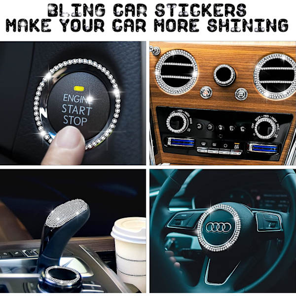 10 stk med 8500 stk Bling-bilklistremerker DIY bildekorative S