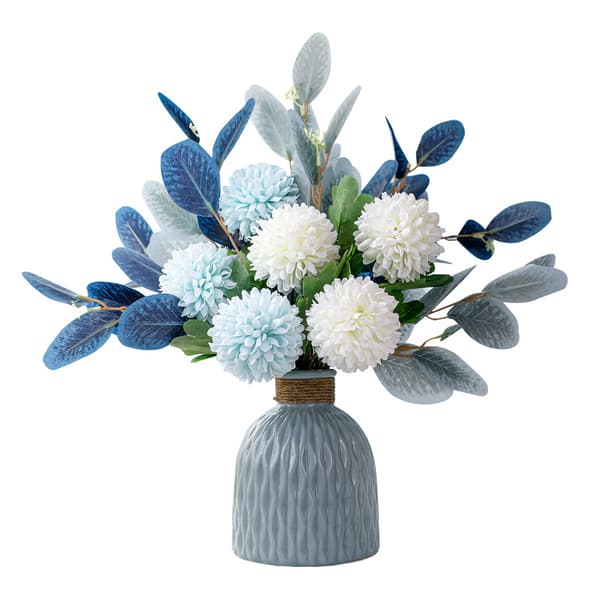 Kunstige blomster, kunstig innendørs plante, blå middelhavs