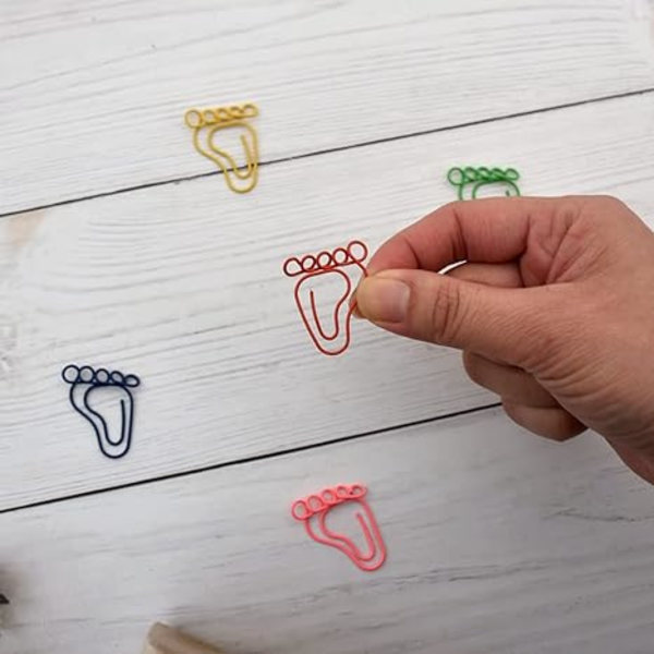 24 stk. Kreative regnbue fodaftryk papirclips assorterede farver Cu