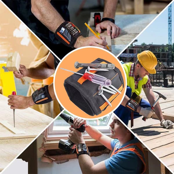 Justerbart magnetiskt handledsband med 15 starka magneter, handledsband
