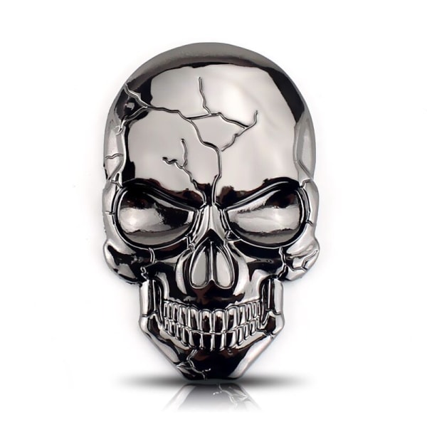 Bildekal - 3D Metal Skull Biltillbehör för motorcykel Cro