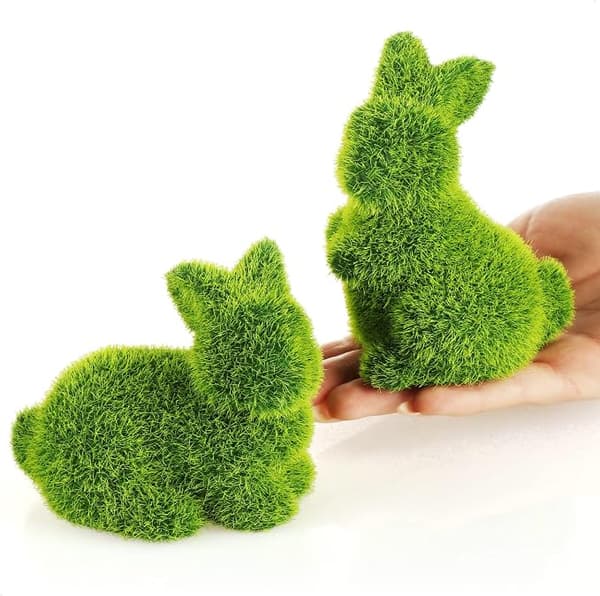 (2 x Kanin-11cm) Dekorativ Greskledd Keramisk Påskekanin