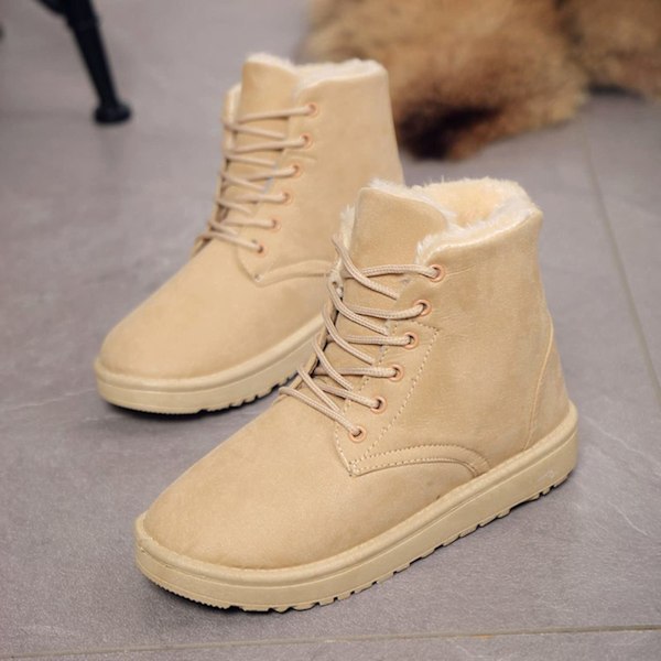 Opiskelijan talvikengät naisille, lyhyet saappaat - Beige 41