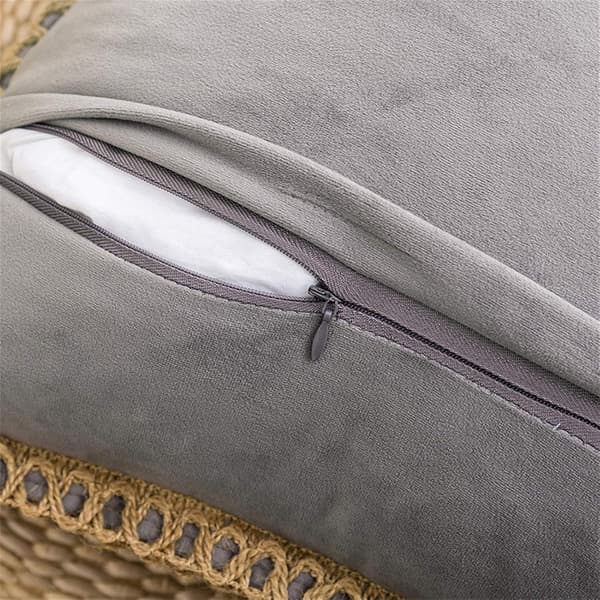 Set med 2 kuddfodral i jute för soffa, 18\" x 18\", grå