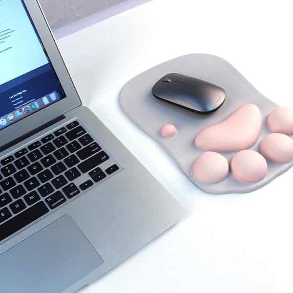 Søt katteklo-musematte med gel håndleddsstøtte - Ergono