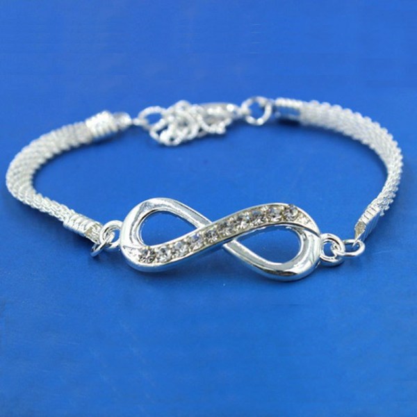 Rhinestone Infinity Armbånd Mænd Kvinder Smykker 8 Tal Vedhæng