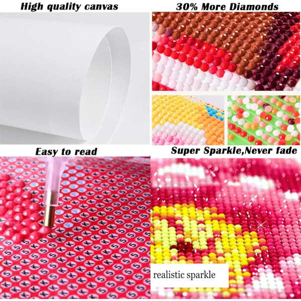 5D DIY Diamantmålning Set, Solros Diamantkonst, Kolibri