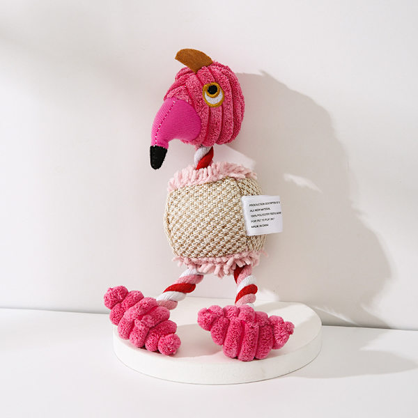 3 st bitresistent husdjur leksak bomullsrep Flamingo fågel katt hund Fu