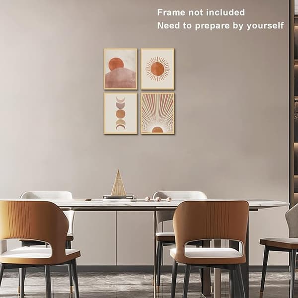 Boho Decor Sunrise Wall Art - Sol och månfaser Abstrakt