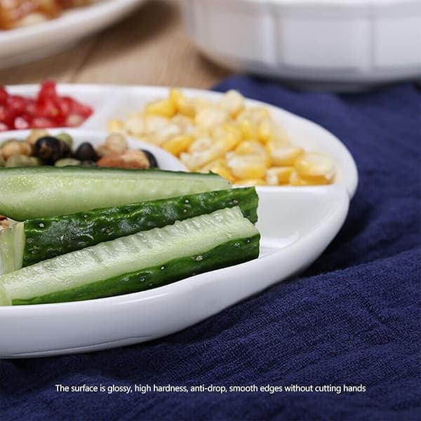 2 stk. Rund opdelt snack serveringsplade bakke
