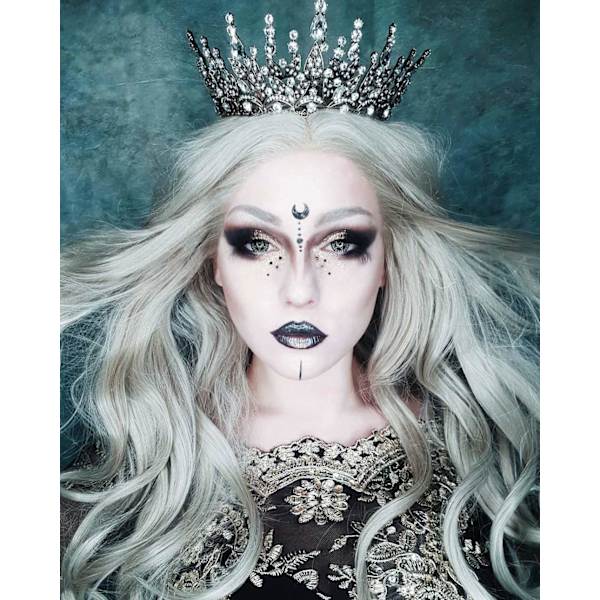 Drottningkrona för kvinnor, bröllopskrona, gotisk tiara huvudbonad
