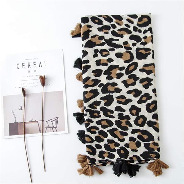 Leopardmønstret sjal for kvinner - Pashmina sjal skjerf Charp