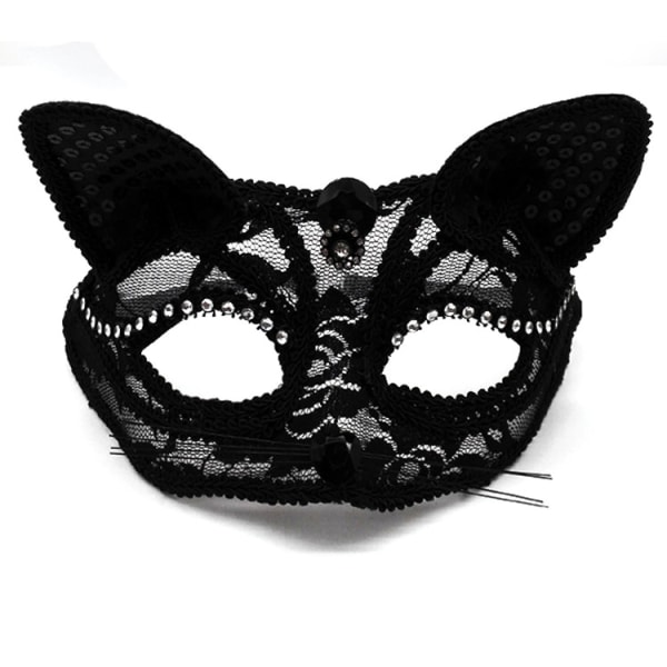 Cat Masquerade Mask Luxury Sexy Cat Mask With Beads Decoration V