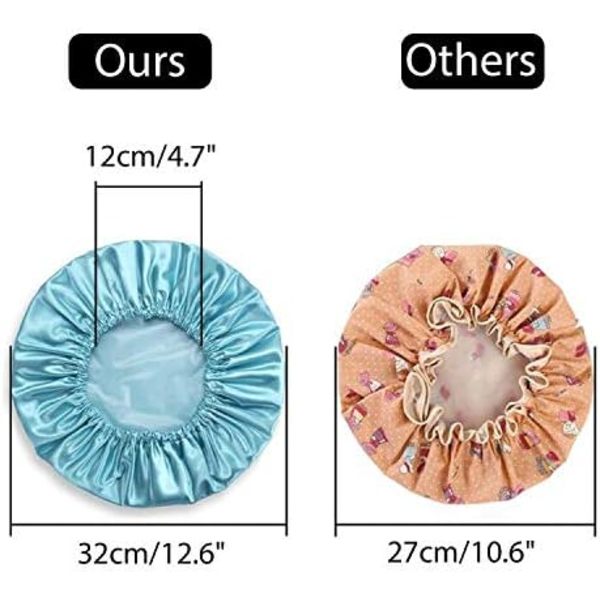 2PCS Dusjhette Badehette Vanntett Dusjhette Elastisk Vanntett