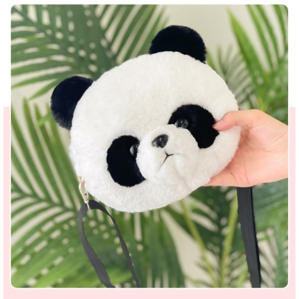 Liten flicka söt plysch panda plånbok myntväska axelväska C