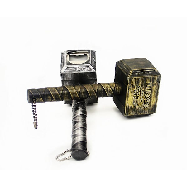 Sjov Hammer of Thor-formet ølflaskeåbner, Corkscrew Bevera