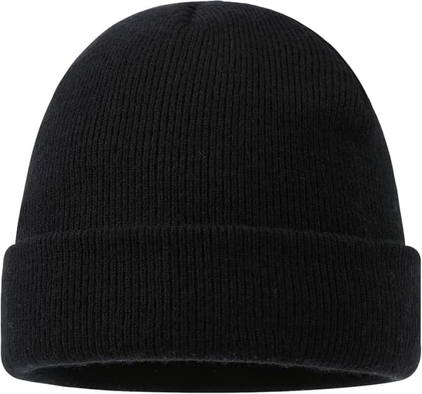 Vintermössa i ull för män, stickad fleece, tjock mössa, termisk