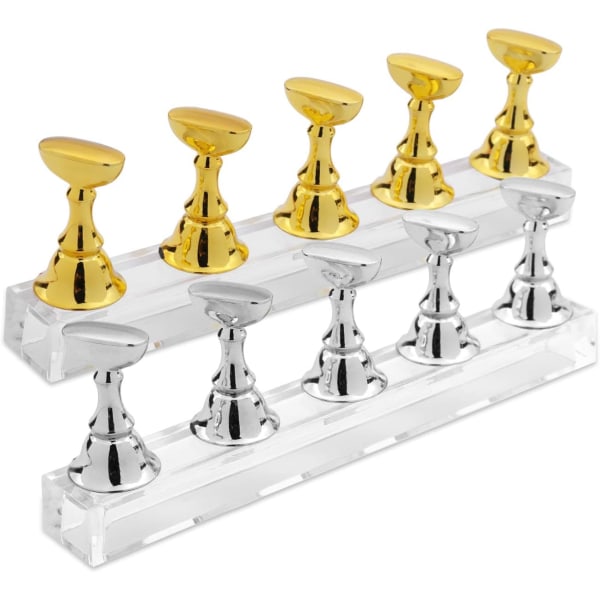 10 magnetiska falska nagelhållare, akryl nagelförbättringsdisplay