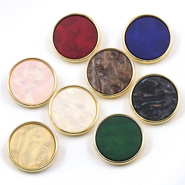 24 dekorative knapper for high-end klær i rund harpiks 18mm