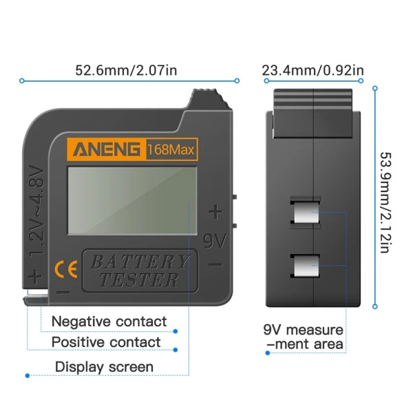168Max Digital Lithium Batterikapacitetstester Universal Test Lo