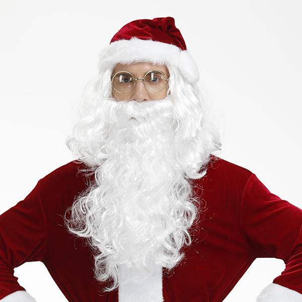 Tomte skägg peruk set Tomte cos vit skägg peruk Jul morfar