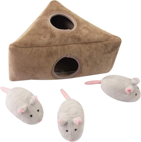 Pipende leker for hunder, interaktive holdbare plysj-puslespill leker for hunder (RAT)