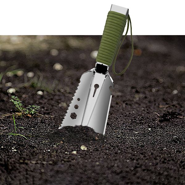 1 Camping Spade, 8 i 1 Multifunktionell Överlevnadsspade Mini Port