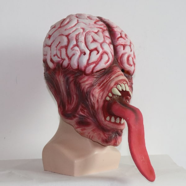 Onda Mask Horror Lång Tunga Hjärnspräng Mask för Halloween Kostym
