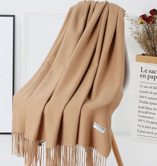Dame Uld Halstørklød Solid Vinter Cashmere Vandkrusning Alsidig
