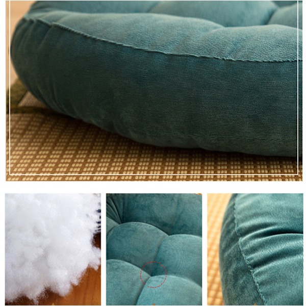 Paksun samettikangas pyöreä tatami-tyyny （45*45cm） Blue
