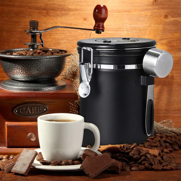 Rustfrit Stål Kaffebeholder med Dato til Opbevaring af Mad 1,8L