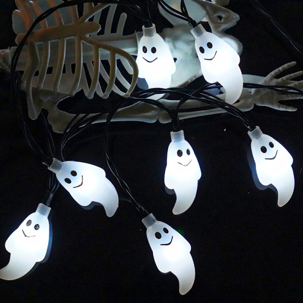 Halloween-valot 20 LED 10FT Halloween-koristeet sisätiloihin aave