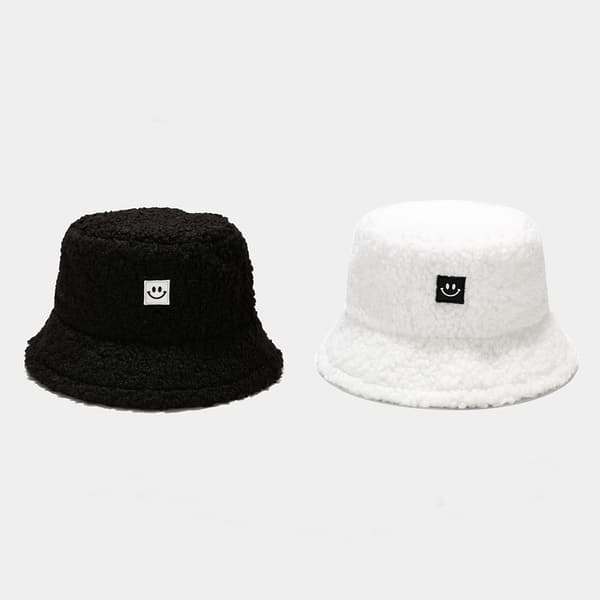 Vinterpelsbøttehatt for kvinner og menn, varme, fluffy bøttehatter