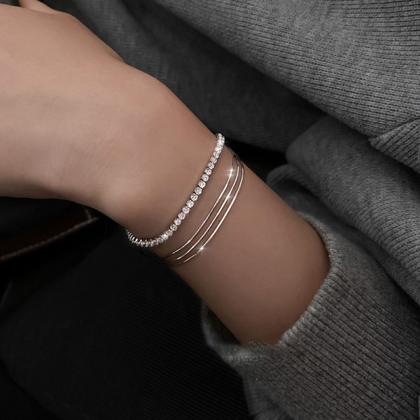 Mode Single Layer Armband For Women Silver 925 Smycken Hot