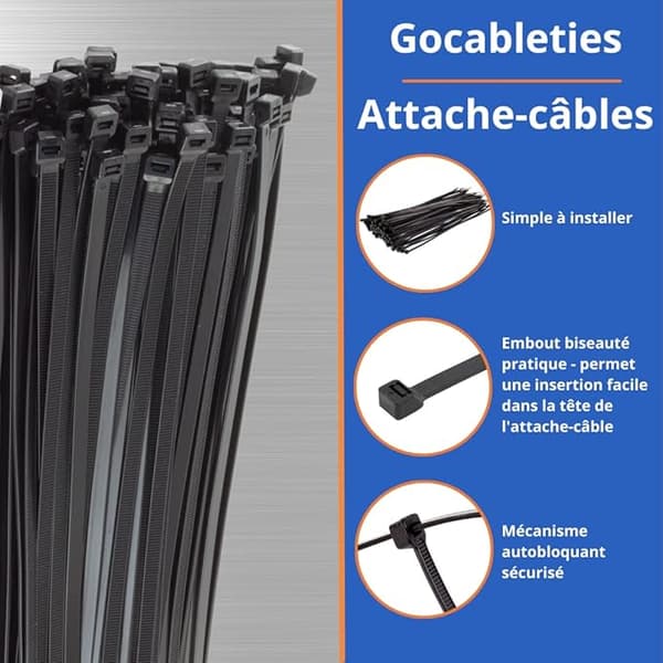 300 st professionella kabelbindare 100 x 2,5 mm