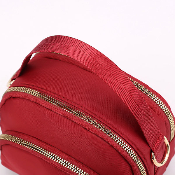 Damtrippel blixtlås canvas crossbody väska Red