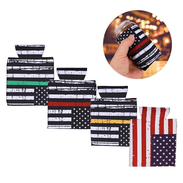 Can Koozie 12-pakkaus neopreenistä valmistetut tölkki- ja pullonsuojat Amerikan lippu
