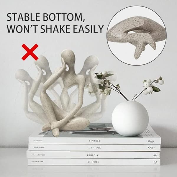 Stengods Think Resin Style Abstrakt Skulptur Staty Samlarobjekt