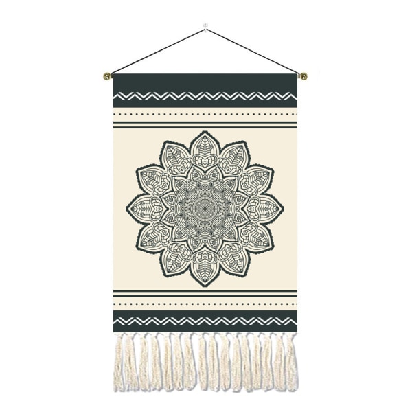 2 stycken Macrame vävda gobelänger Bohemian Mandala gobelänger Geom