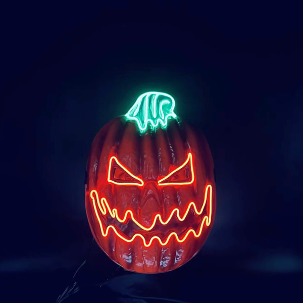 Halloween påskfest bal läskig pumpahuvud LED lysande mask