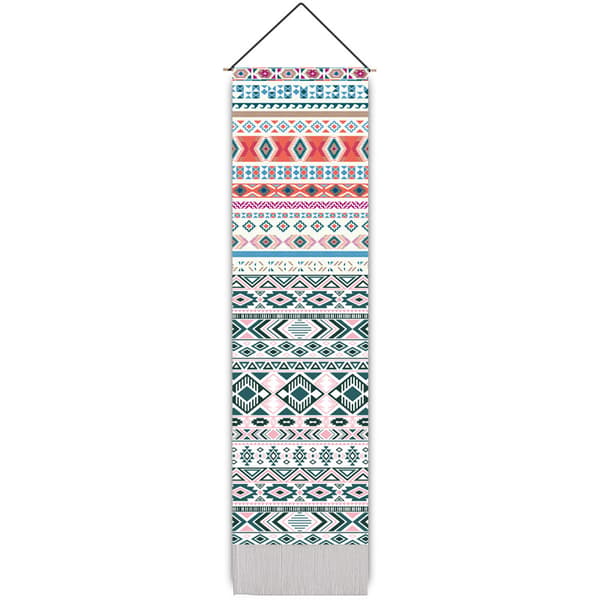Bohemian Tapestry Long Fabric Wall Hanging Vertical Moon and Sun