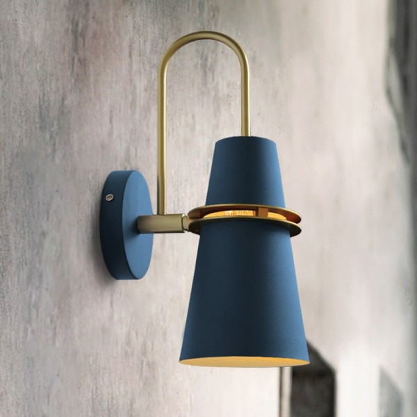 Bedroom living room gold corner wall sconce-blue