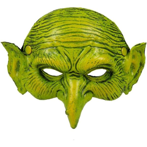 Gammal kvinna häxmask häxa vuxen skräck demon huvudbonad mask hall