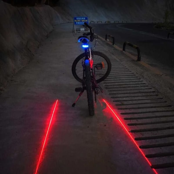 Beam Bike Logo Vanntett Baklys for Sykkel 2 Laser + 5 LED R