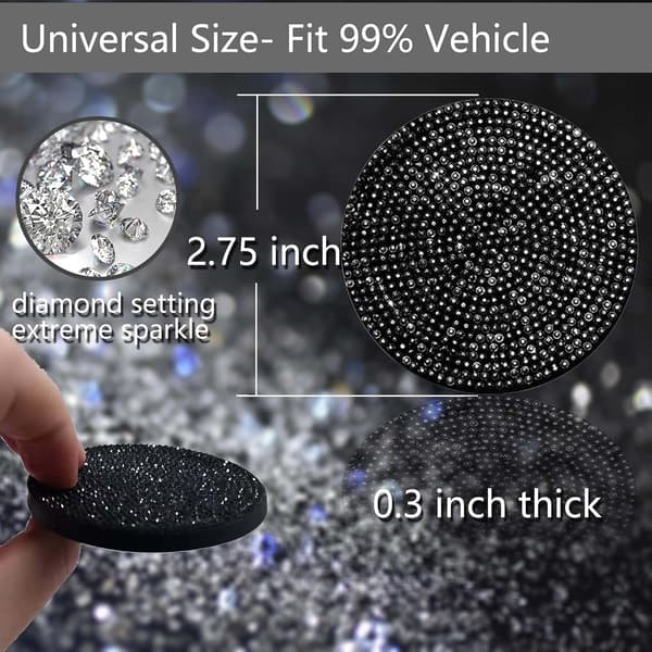 4 stk. Bling Bilkopholder, Universal Bling Bil Interiør Tilbehør