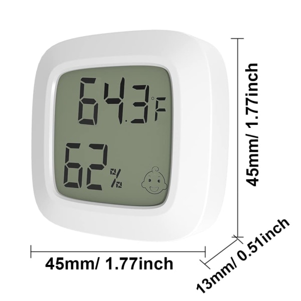 2-pack Mini inomhus digital hygrometer termometer, LCD-skärm