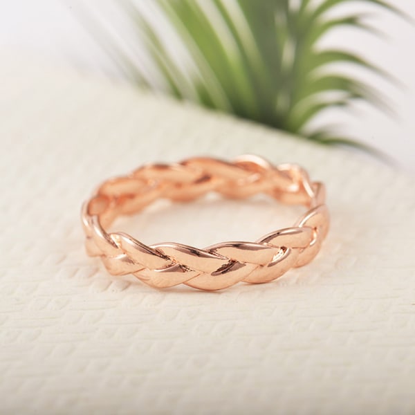 Håndlaget smykke mote kreativ lukket kjede ring enkel retro