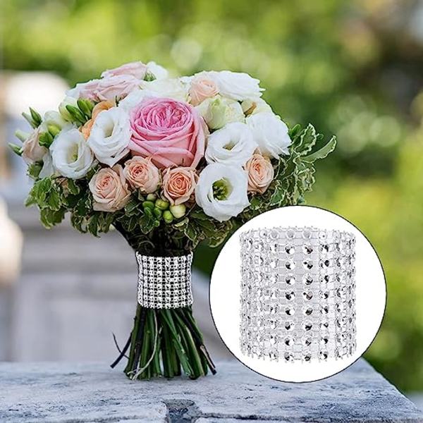 (50 stk sølv)Serviettringer Bordserviettring Diamant Ring Wrap R