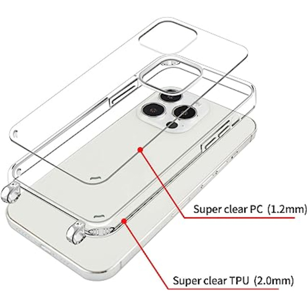 Kotelo iPhone 13 Prolle, läpinäkyvä kotelo, jossa kaulahihna